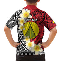 Sigave Chiefdom Wallis and Futuna Personalized Family Matching Short Sleeve Bodycon Dress and Hawaiian Shirt Frangipani Flowers Polynesian Pattern