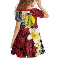 Sigave Chiefdom Wallis and Futuna Personalized Family Matching Short Sleeve Bodycon Dress and Hawaiian Shirt Frangipani Flowers Polynesian Pattern