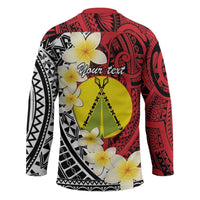Sigave Chiefdom Wallis and Futuna Personalized Hockey Jersey Frangipani Flowers Polynesian Pattern - Polynesian Pride