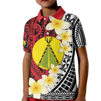 Sigave Chiefdom Wallis and Futuna Personalized Kid Polo Shirt Frangipani Flowers Polynesian Pattern