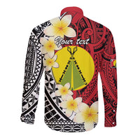 Sigave Chiefdom Wallis and Futuna Personalized Long Sleeve Button Shirt Frangipani Flowers Polynesian Pattern