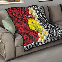 Sigave Chiefdom Wallis and Futuna Personalized Quilt Frangipani Flowers Polynesian Pattern