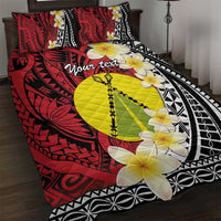 Sigave Chiefdom Wallis and Futuna Personalized Quilt Bed Set Frangipani Flowers Polynesian Pattern