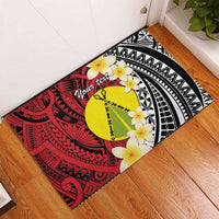 Sigave Chiefdom Wallis and Futuna Personalized Rubber Doormat Frangipani Flowers Polynesian Pattern