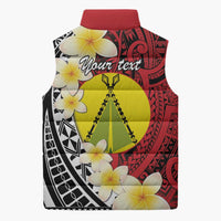 Sigave Chiefdom Wallis and Futuna Personalized Sleeveless Puffer Jacket Frangipani Flowers Polynesian Pattern - Polynesian Pride