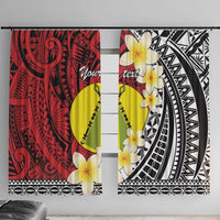 Sigave Chiefdom Wallis and Futuna Personalized Window Curtain Frangipani Flowers Polynesian Pattern