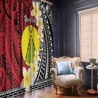 Sigave Chiefdom Wallis and Futuna Personalized Window Curtain Frangipani Flowers Polynesian Pattern
