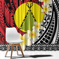 Sigave Chiefdom Wallis and Futuna Personalized Window Curtain Frangipani Flowers Polynesian Pattern