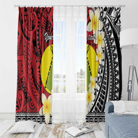 Sigave Chiefdom Wallis and Futuna Personalized Window Curtain Frangipani Flowers Polynesian Pattern