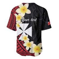 Uvea Chiefdom Wallis and Futuna Personalized Baseball Jersey Frangipani Flowers Polynesian Pattern
