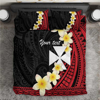 Uvea Chiefdom Wallis and Futuna Personalized Bedding Set Frangipani Flowers Polynesian Pattern