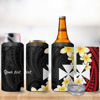 Uvea Chiefdom Wallis and Futuna Personalized 4 in 1 Can Cooler Tumbler Frangipani Flowers Polynesian Pattern LT9 - Polynesian Pride
