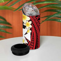 Uvea Chiefdom Wallis and Futuna Personalized 4 in 1 Can Cooler Tumbler Frangipani Flowers Polynesian Pattern LT9 - Polynesian Pride