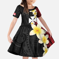Uvea Chiefdom Wallis and Futuna Personalized Family Matching Short Sleeve Bodycon Dress and Hawaiian Shirt Frangipani Flowers Polynesian Pattern