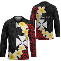 Uvea Chiefdom Wallis and Futuna Personalized Hockey Jersey Frangipani Flowers Polynesian Pattern - Polynesian Pride