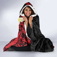 Uvea Chiefdom Wallis and Futuna Personalized Hooded Blanket Frangipani Flowers Polynesian Pattern