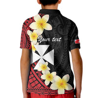 Uvea Chiefdom Wallis and Futuna Personalized Kid Polo Shirt Frangipani Flowers Polynesian Pattern