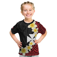 Uvea Chiefdom Wallis and Futuna Personalized Kid T Shirt Frangipani Flowers Polynesian Pattern