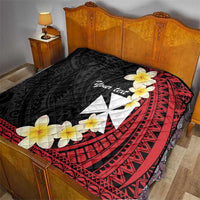 Uvea Chiefdom Wallis and Futuna Personalized Quilt Frangipani Flowers Polynesian Pattern