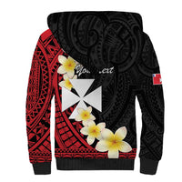 Uvea Chiefdom Wallis and Futuna Personalized Sherpa Hoodie Frangipani Flowers Polynesian Pattern