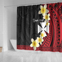 Uvea Chiefdom Wallis and Futuna Personalized Shower Curtain Frangipani Flowers Polynesian Pattern