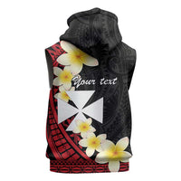 Uvea Chiefdom Wallis and Futuna Personalized Sleeveless Hoodie Frangipani Flowers Polynesian Pattern - Polynesian Pride