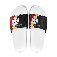 Uvea Chiefdom Wallis and Futuna Personalized Slide Sandals Frangipani Flowers Polynesian Pattern - Polynesian Pride