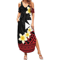 Uvea Chiefdom Wallis and Futuna Personalized Summer Maxi Dress Frangipani Flowers Polynesian Pattern
