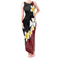 Uvea Chiefdom Wallis and Futuna Personalized Tank Maxi Dress Frangipani Flowers Polynesian Pattern