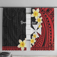 Uvea Chiefdom Wallis and Futuna Personalized Window Curtain Frangipani Flowers Polynesian Pattern