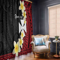 Uvea Chiefdom Wallis and Futuna Personalized Window Curtain Frangipani Flowers Polynesian Pattern
