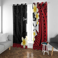 Uvea Chiefdom Wallis and Futuna Personalized Window Curtain Frangipani Flowers Polynesian Pattern