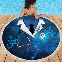 New Zealand Nurses RN Beach Blanket Galaxy Stethoscope Maori Motif
