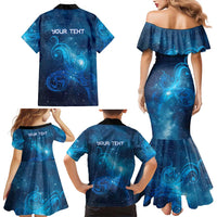 New Zealand Nurses RN Personalised Family Matching Mermaid Dress and Hawaiian Shirt Galaxy Stethoscope Maori Motif