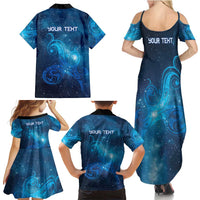New Zealand Nurses RN Personalised Family Matching Summer Maxi Dress and Hawaiian Shirt Galaxy Stethoscope Maori Motif