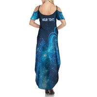 New Zealand Nurses RN Personalised Family Matching Summer Maxi Dress and Hawaiian Shirt Galaxy Stethoscope Maori Motif