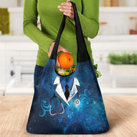 New Zealand Nurses RN Grocery Bag Galaxy Stethoscope Maori Motif