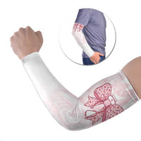 New Zealand Nurses RN Personalised Arm Sleeves Pink Stethoscope Coquette Bow Maori Motif LT9 Set of 2 Pink - Polynesian Pride