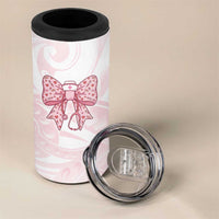 New Zealand Nurses RN Personalised 4 in 1 Can Cooler Tumbler Pink Stethoscope Coquette Bow Maori Motif