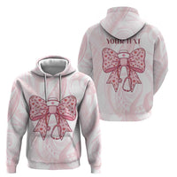 New Zealand Nurses RN Personalised Hoodie Pink Stethoscope Coquette Bow Maori Motif