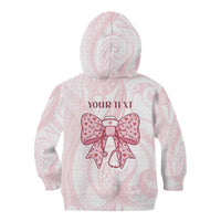 New Zealand Nurses RN Personalised Kid Hoodie Pink Stethoscope Coquette Bow Maori Motif
