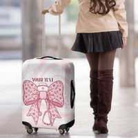 New Zealand Nurses RN Personalised Luggage Cover Pink Stethoscope Coquette Bow Maori Motif