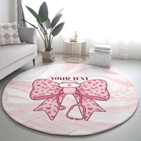 New Zealand Nurses RN Personalised Round Carpet Pink Stethoscope Coquette Bow Maori Motif