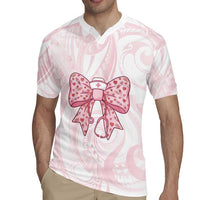 New Zealand Nurses RN Personalised Rugby Jersey Pink Stethoscope Coquette Bow Maori Motif LT9 - Polynesian Pride