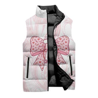 New Zealand Nurses RN Personalised Sleeveless Puffer Jacket Pink Stethoscope Coquette Bow Maori Motif