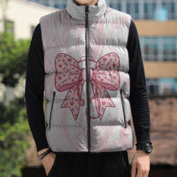 New Zealand Nurses RN Personalised Sleeveless Puffer Jacket Pink Stethoscope Coquette Bow Maori Motif