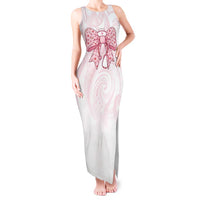 New Zealand Nurses RN Personalised Tank Maxi Dress Pink Stethoscope Coquette Bow Maori Motif