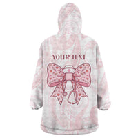 New Zealand Nurses RN Personalised Wearable Blanket Hoodie Pink Stethoscope Coquette Bow Maori Motif
