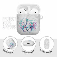 New Zealand Nurses RN Personalised AirPods Case Stethoscope Floral Maori Motif