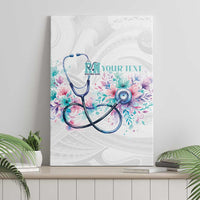 New Zealand Nurses RN Personalised Canvas Wall Art Stethoscope Floral Maori Motif LT9 - Polynesian Pride